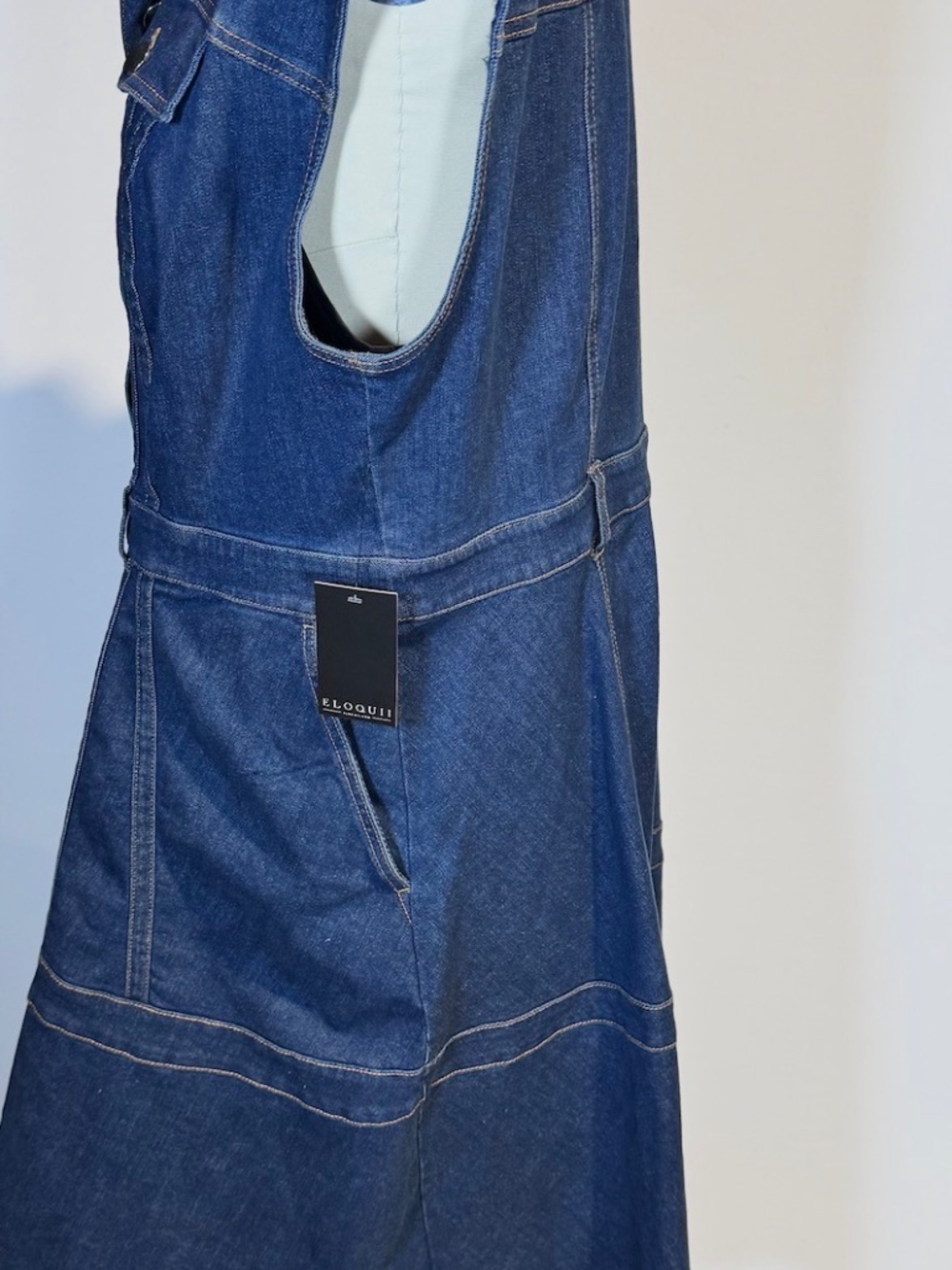 NWT Eloquii Sleeveless Denim Dress, Women's Plus Size 18 - Picture 9 of 10